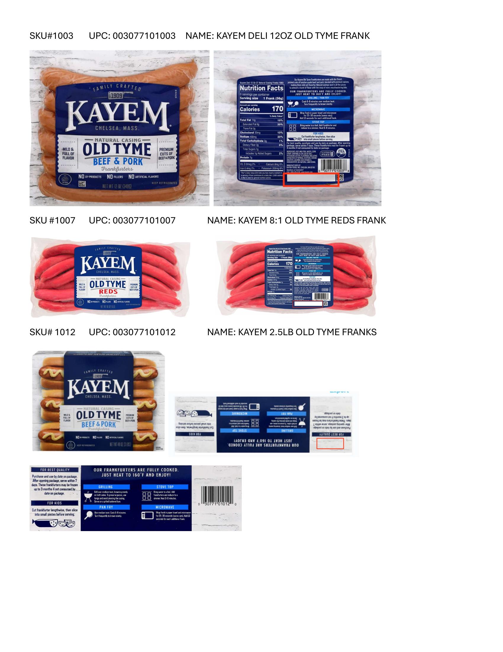 Product label for Full product list available in PDF format - Various RTE meat and poultry products bearing “EST. M/P 7839,” “EST. P 20935A” and “EST. M 9520” inside the USDA mark of inspection. (page 1)
