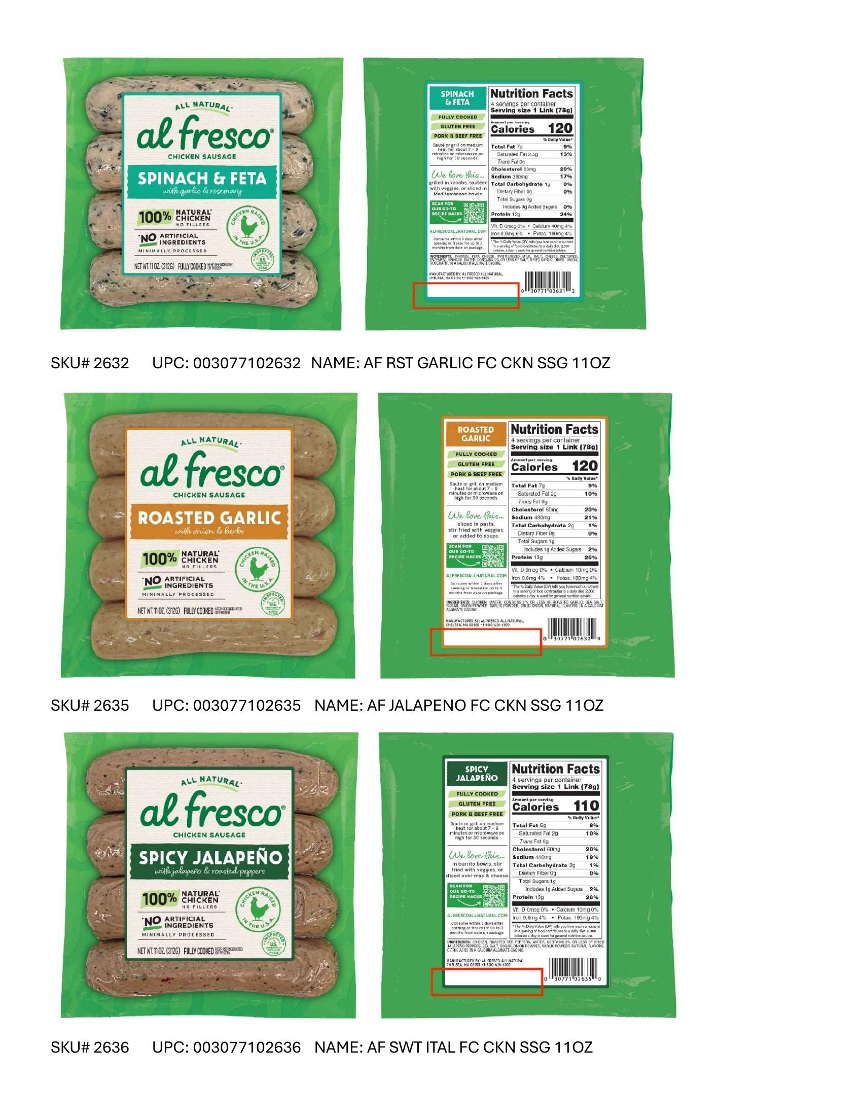 Product label for Full product list available in PDF format - Various RTE meat and poultry products bearing “EST. M/P 7839,” “EST. P 20935A” and “EST. M 9520” inside the USDA mark of inspection. (page 10)