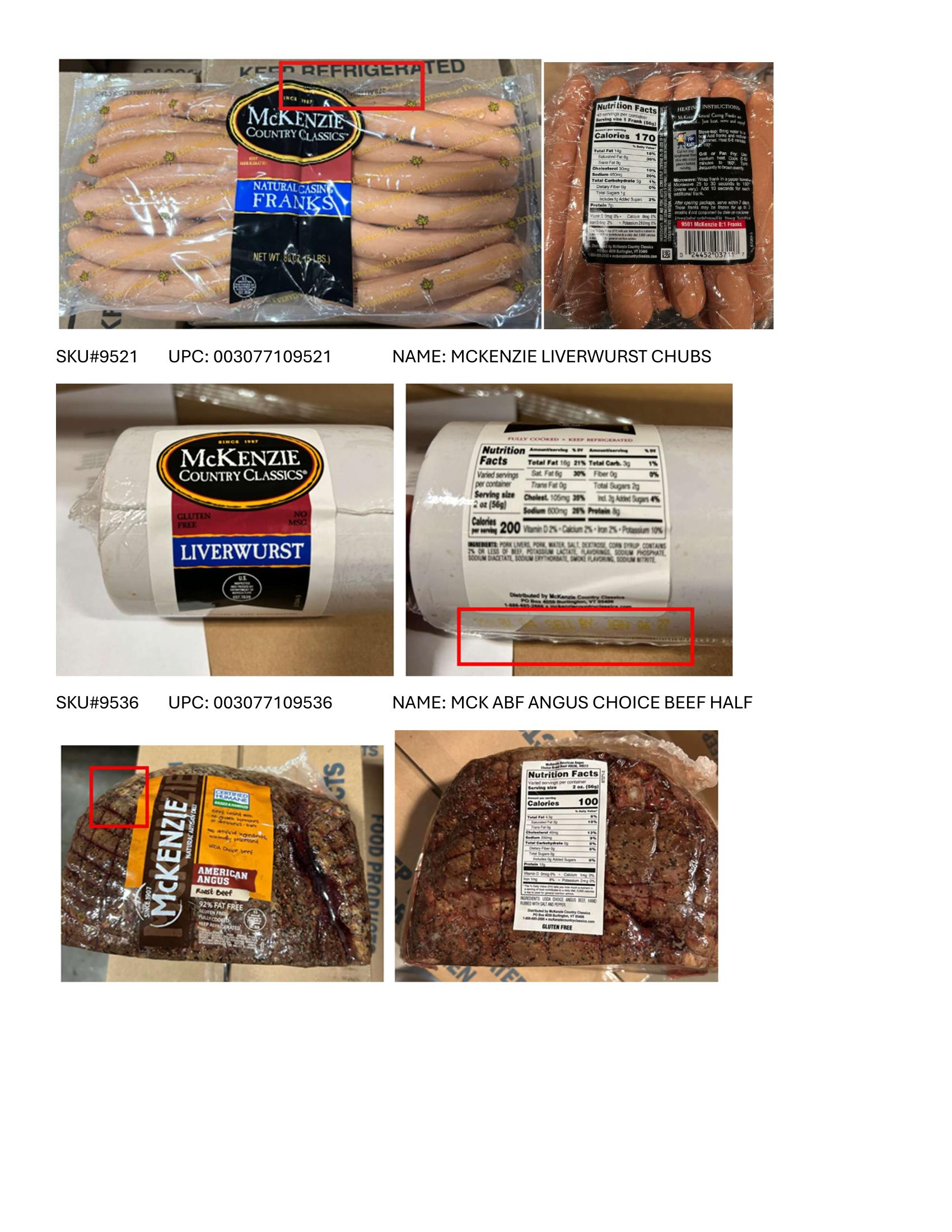 Product label for Full product list available in PDF format - Various RTE meat and poultry products bearing “EST. M/P 7839,” “EST. P 20935A” and “EST. M 9520” inside the USDA mark of inspection. (page 16)