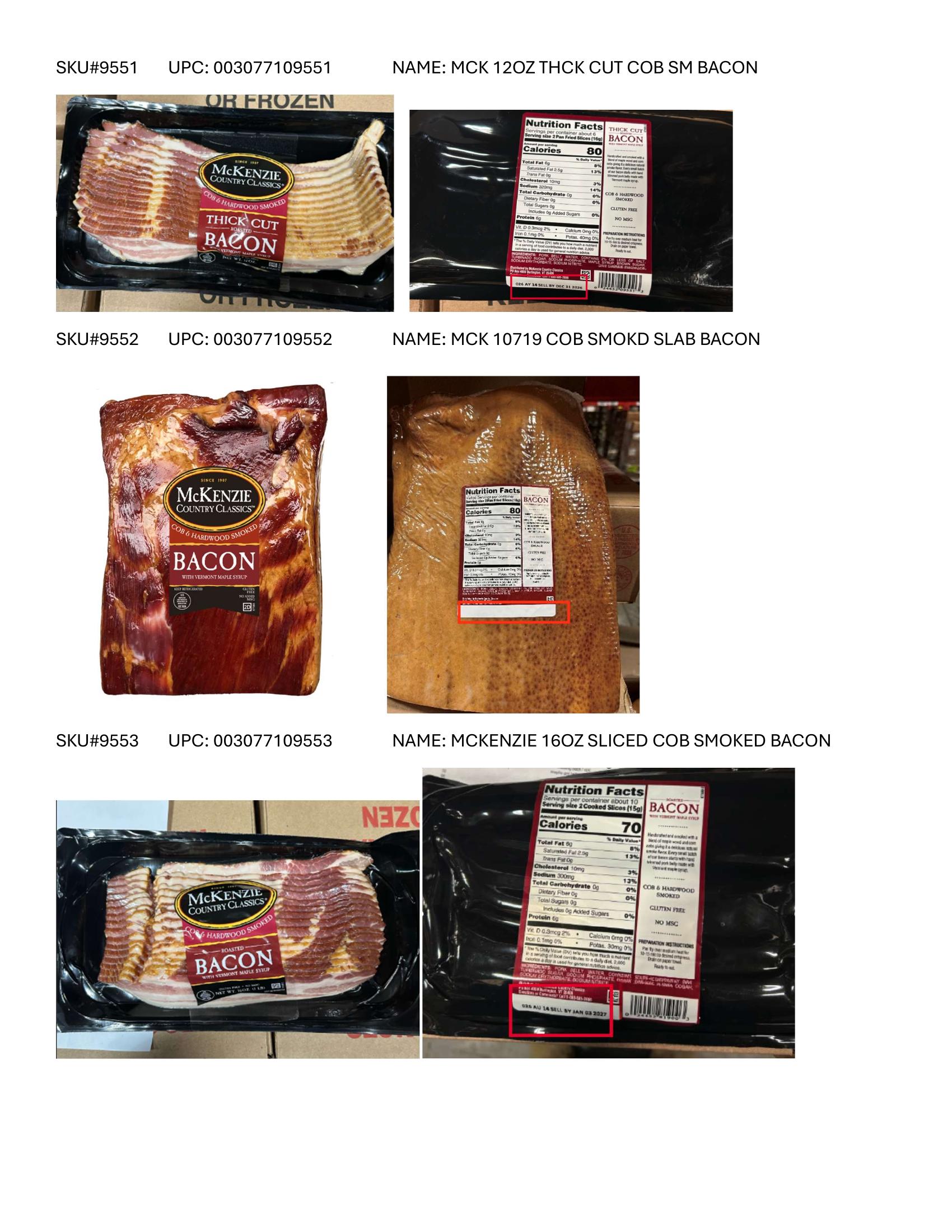 Product label for Full product list available in PDF format - Various RTE meat and poultry products bearing “EST. M/P 7839,” “EST. P 20935A” and “EST. M 9520” inside the USDA mark of inspection. (page 18)