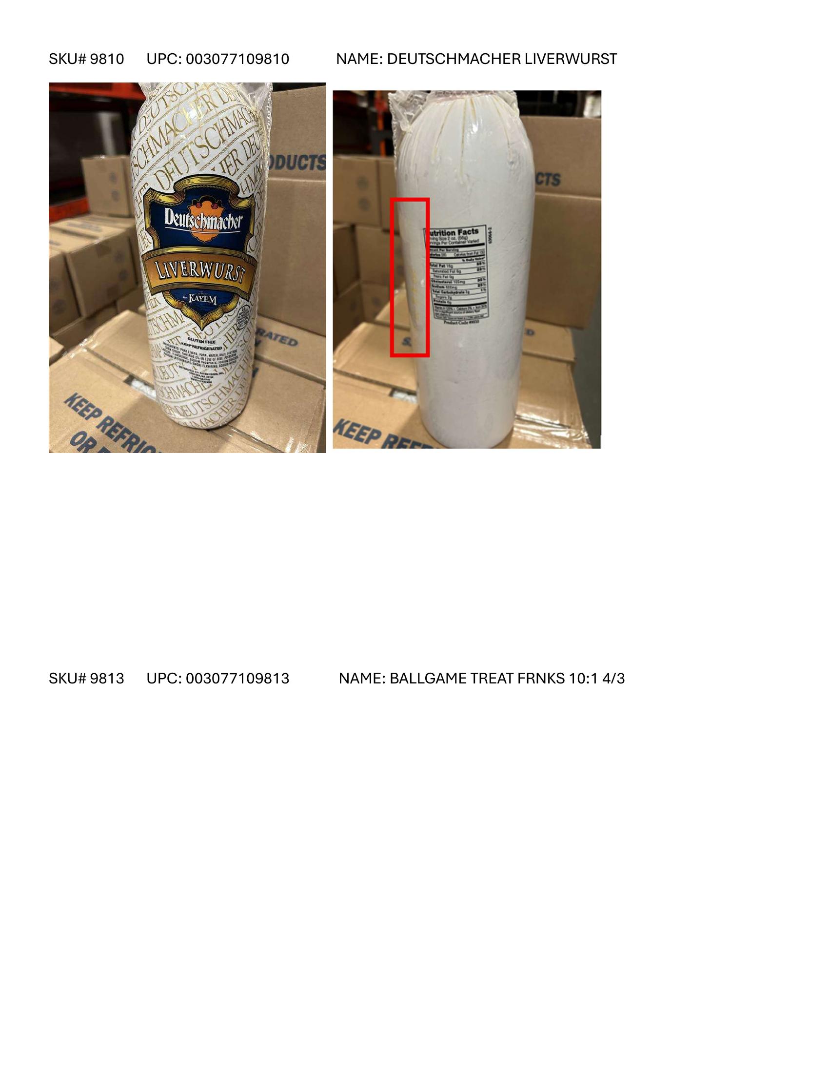 Product label for Full product list available in PDF format - Various RTE meat and poultry products bearing “EST. M/P 7839,” “EST. P 20935A” and “EST. M 9520” inside the USDA mark of inspection. (page 25)