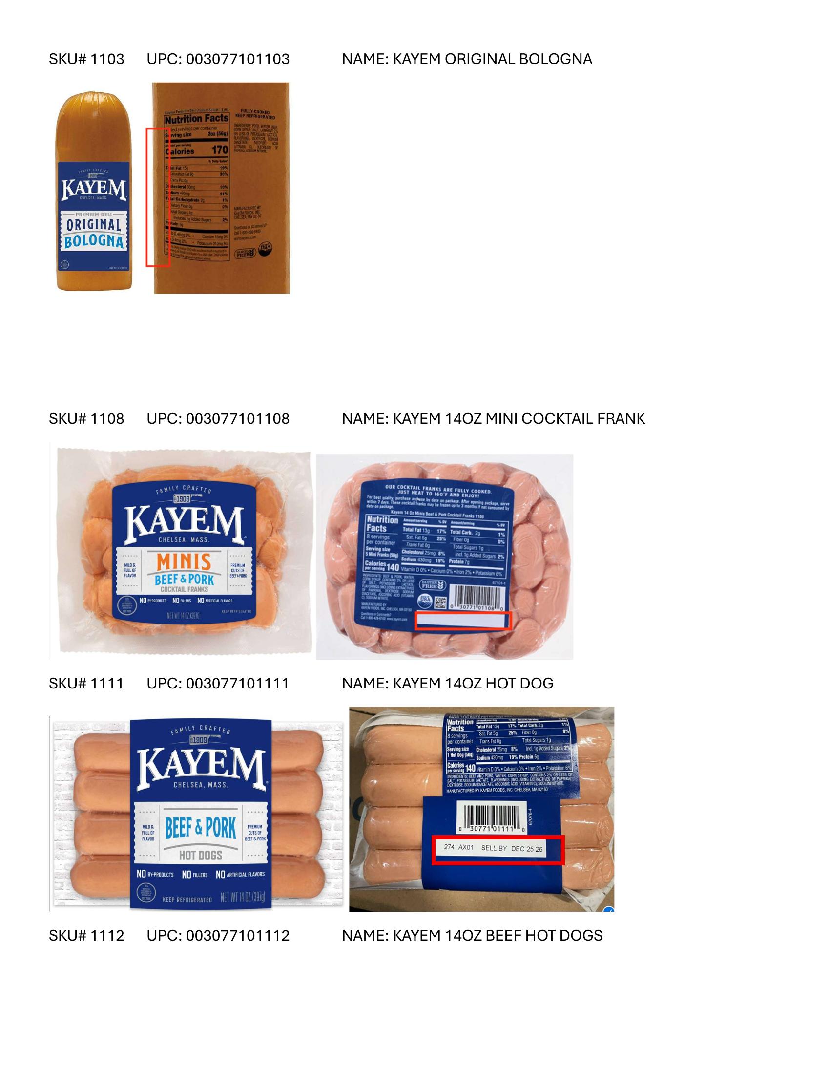 Product label for Full product list available in PDF format - Various RTE meat and poultry products bearing “EST. M/P 7839,” “EST. P 20935A” and “EST. M 9520” inside the USDA mark of inspection. (page 4)